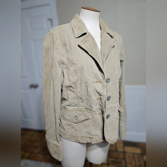 Tommy Hilfiger Corduroy Tan Jacket, Cropped Length, XL, Vintage - Picture 1 of 7